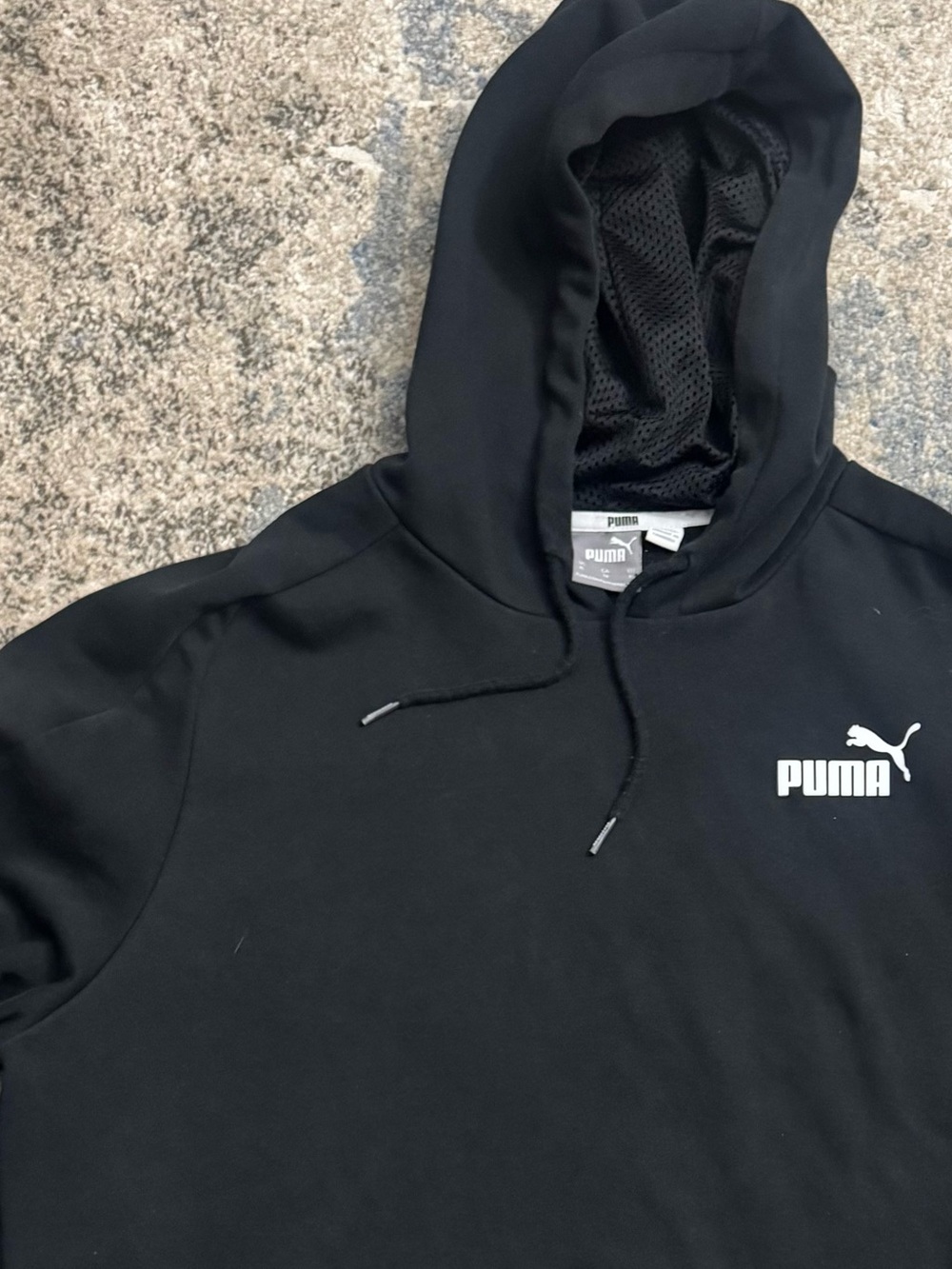 Puma Black Crewneck Hoodie with White Logo
